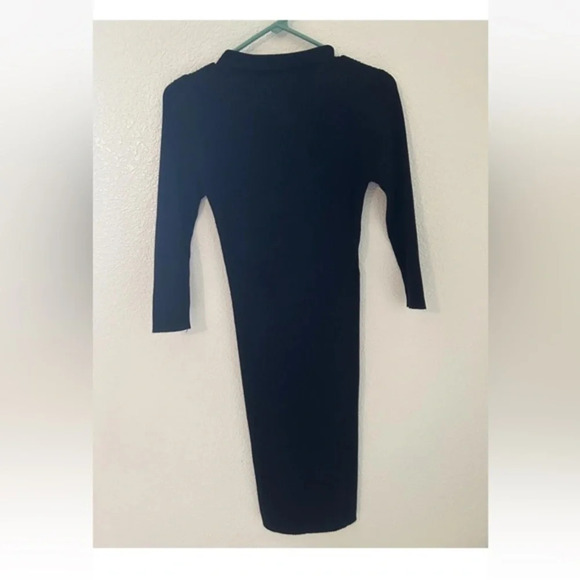 Lara Knit Womens 3/4 Sleeve Dress Black Size‎ L buttons in front - Picture 11 of 14